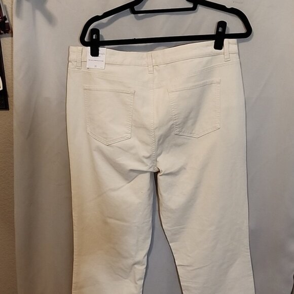Talbots Corduroy Straight Leg Pant sz 16 Cream - Picture 6 of 7